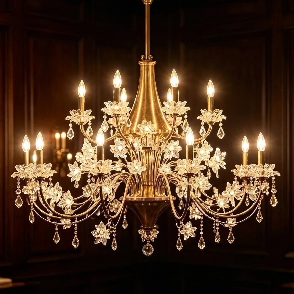certifiedFrench Luxury Butterfly Glass Crystal Chandelier Cream Style Handmade Flower Pendant Light For Villa High Ceiling Living Room