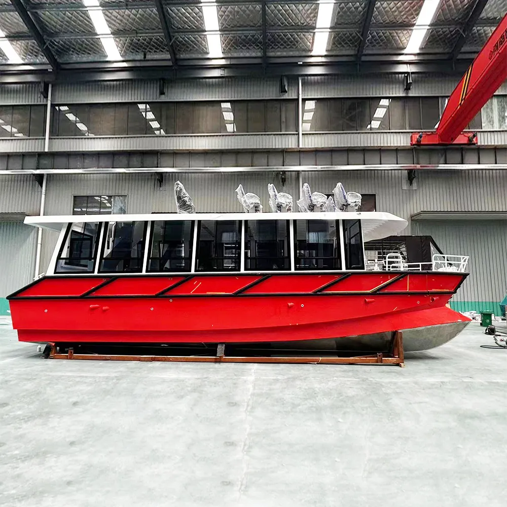 certifiedHigh Speed 11m Catamaran Passenger Ferry Ship Aluminum Boat with Outboard Engine DesignReorder rate 25%