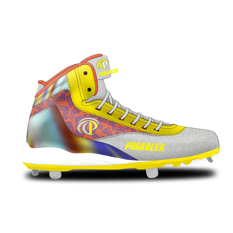 certifiedHigh Top Custom Design Wear-resistant Non-slip Long Metal Spike Baseball Shoes for MenReorder rate 40%