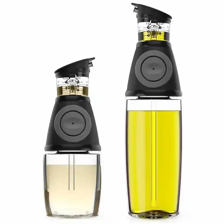 certifiedHot Sale Kitchen Oil Dispensing Bottle Vegetarian Controllable Metering Pressing Type Oil Pot Kitchen Gadget Glass Oil BottleReorder rate 16%