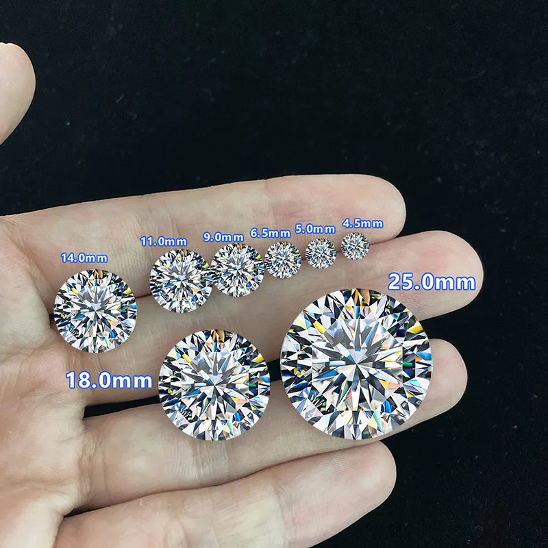 certifiedHot Sale Round Cut D Color VVS1 Clarity Loose Moissanite Stone 6.5mm 1 Carat with GRA CertificateReorder rate 40%
