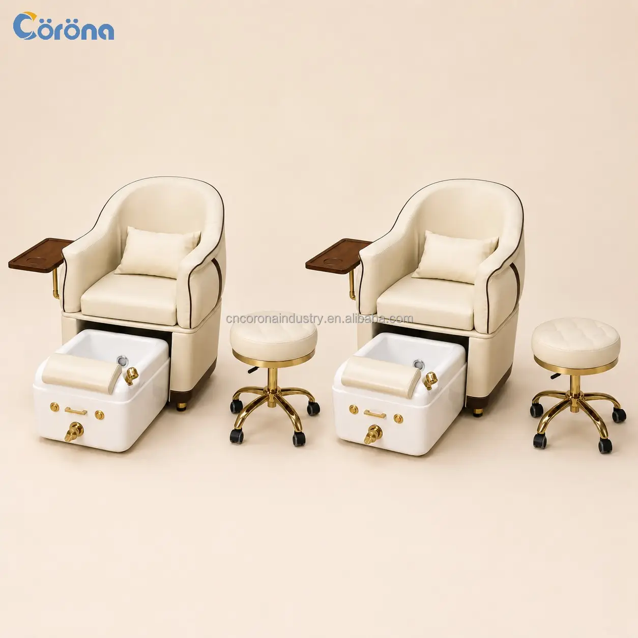 certifiedLuxury Pedicure Station with Pull-Out Foot Basin