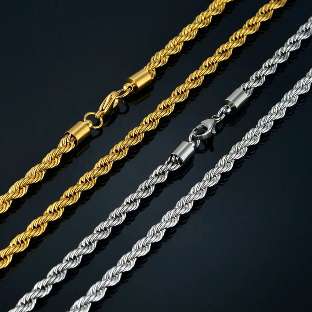 certifiedMen Golden Necklace 18K Gold Plated 316l Stainless Steel Rope Chain Woven Men's Necklace Fine Jewelry Men Necklace ChainPKR 6,298 off shippingDelivery by 16 DecReorder rate 20%