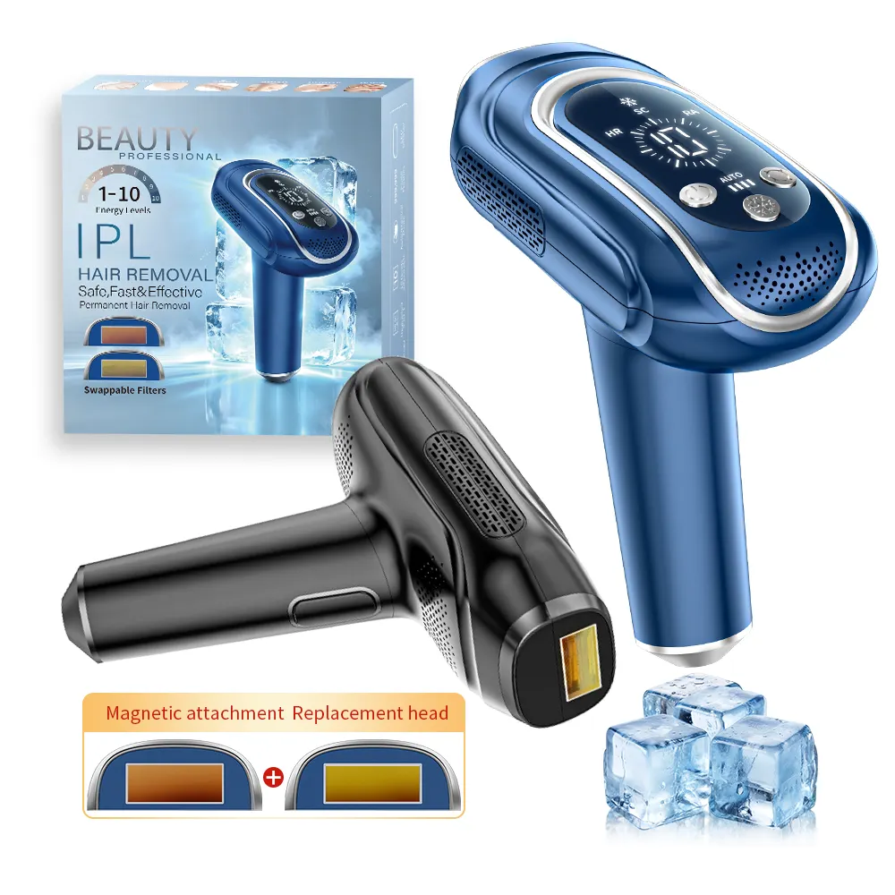 certifiedPainless Ice Cooling Hair Beauty Home Rechargeable Men High Energy Handheld Portable Wireless Permanent IPL Laser Remover DeviceReorder rate 17%
