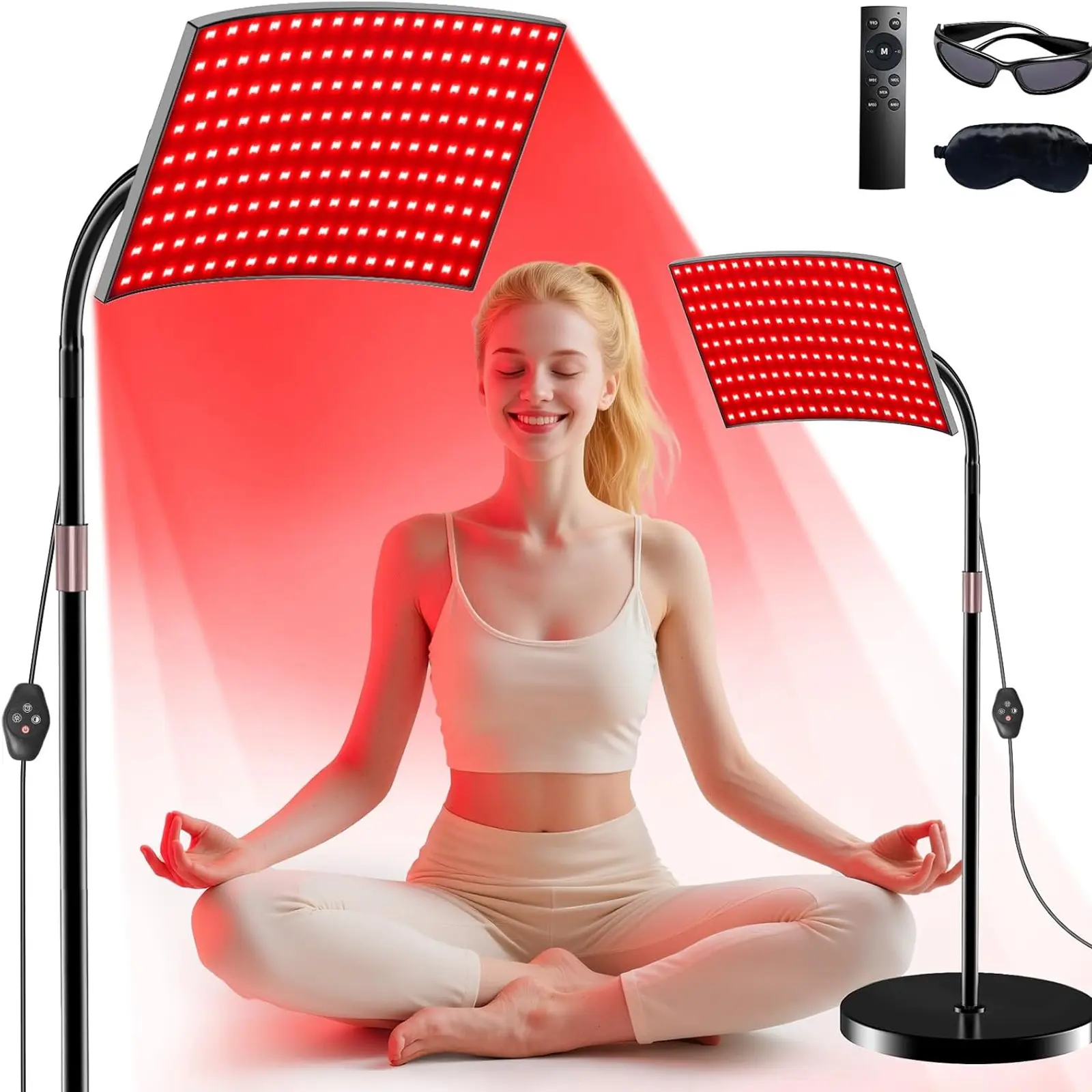 certifiedRed Light Therapy Lamp For Face And Body With Stand Led 660nm 850nm Infrared Red Light Therapy Lamp