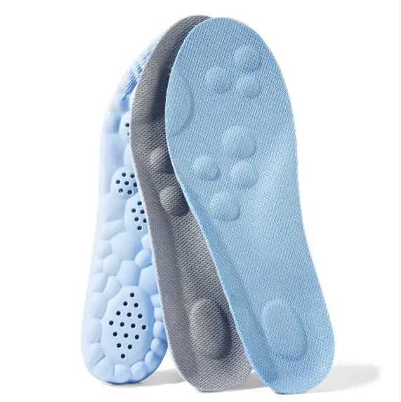 certifiedShengjing Gray/Blue Silicone PU Antibacterial Breathable Elastic Shock-Absorbing Comfortable Fit Flexible Soft Sports InsolesReorder rate 30%