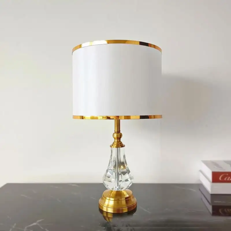 certifiedSimple And Luxurious Crystal Table Lamp, A Decorative Placed On The Bedside In Bedroom Of A Hotel Room, A Popular