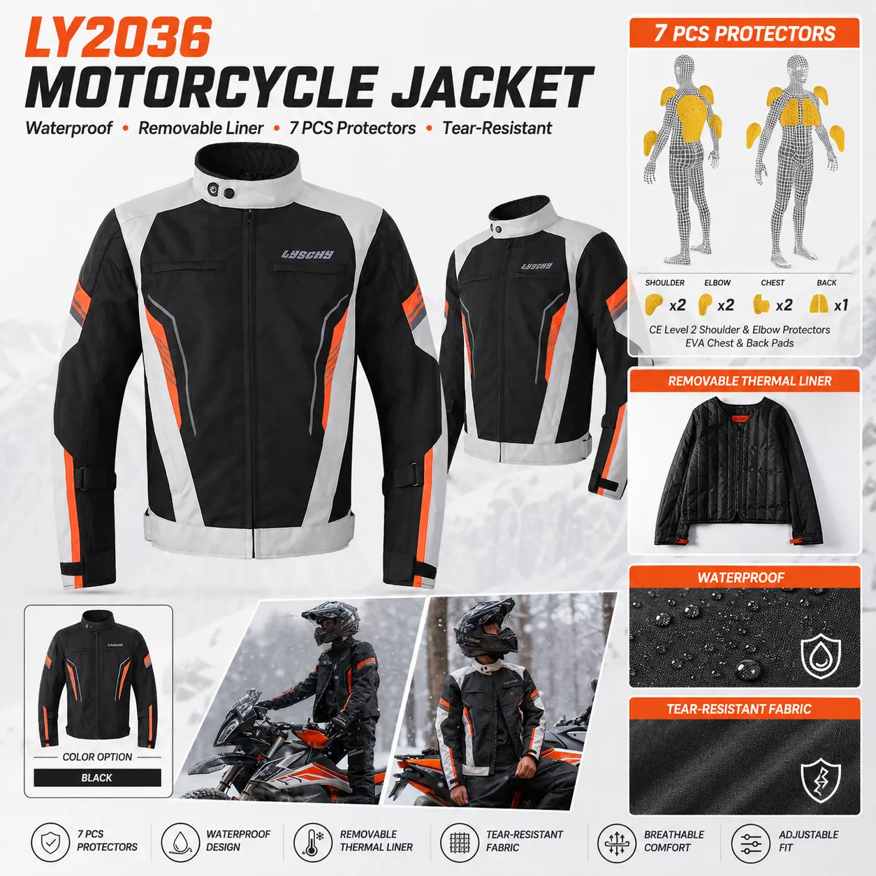 certifiedSTOCK 2036B Waterproof Touring Traje Para Moto Sportswear Motorcycle Racing motorcycle Motorbike Clothing JacketPKR 6,298 off shipping3-day dispatch
