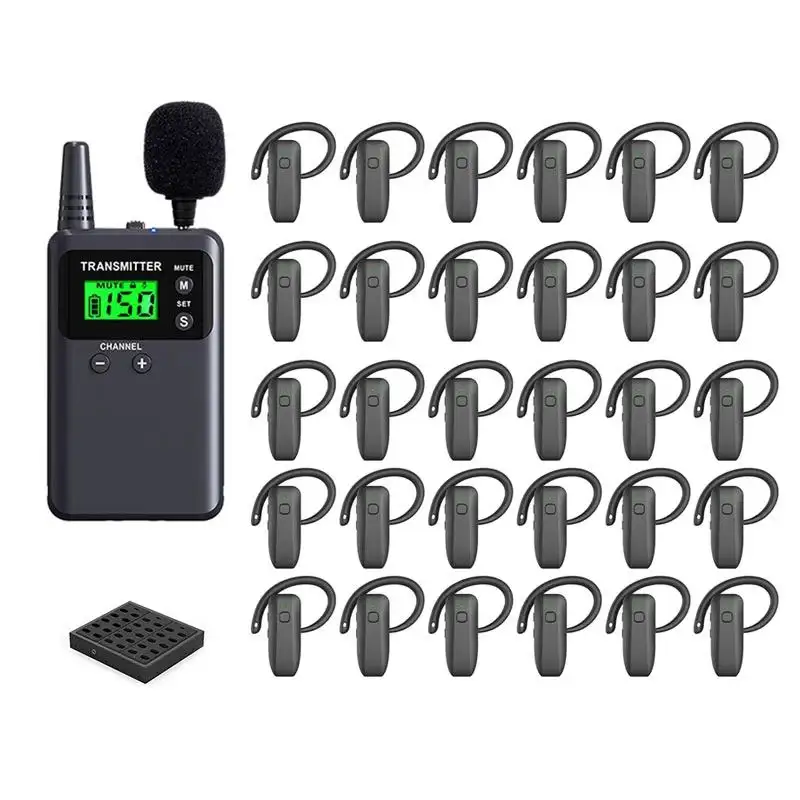 certifiedWireless Audio Guide System With CE Certification Recorded Audio Guide Earhook Design Portable Audio Guide Case