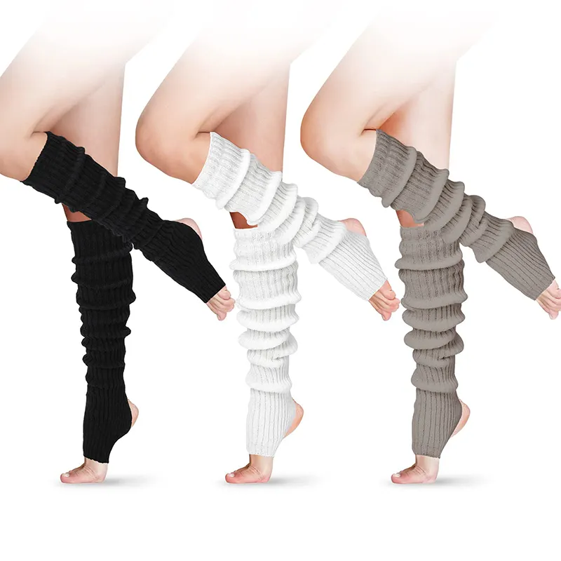 certifiedWomen Winter Long Stirrup Yoga Leg Warmers 24 Inch Over the Knee Ribbed Knit Leg Warmer for 80s Party Dance SportsReorder rate 22%