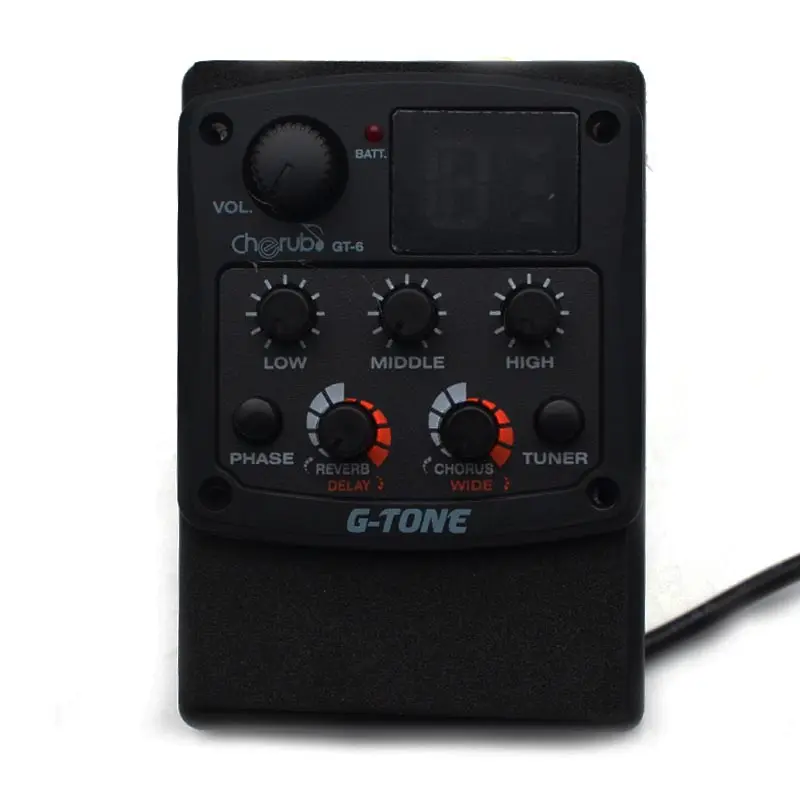 Cherub G-Tone Series Acoustic Guitar Preamp GT-6 Piezo Pickup 3-Band EQ Equalizer with REVERB/CHORUS/Delay/Wide and LED Tuner BlPKR 6,298 off shippingDelivery by 16 DecReorder rate 29%