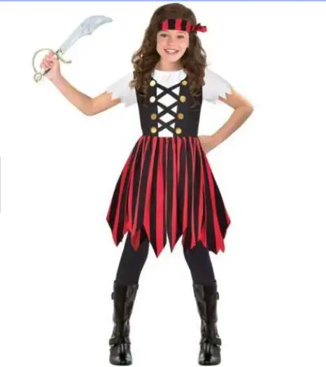 Child Pirate Shipmate Cutie Fancy Dress Costume Caribbean Carnival Buccaneer Girls KidsReorder rate 16%