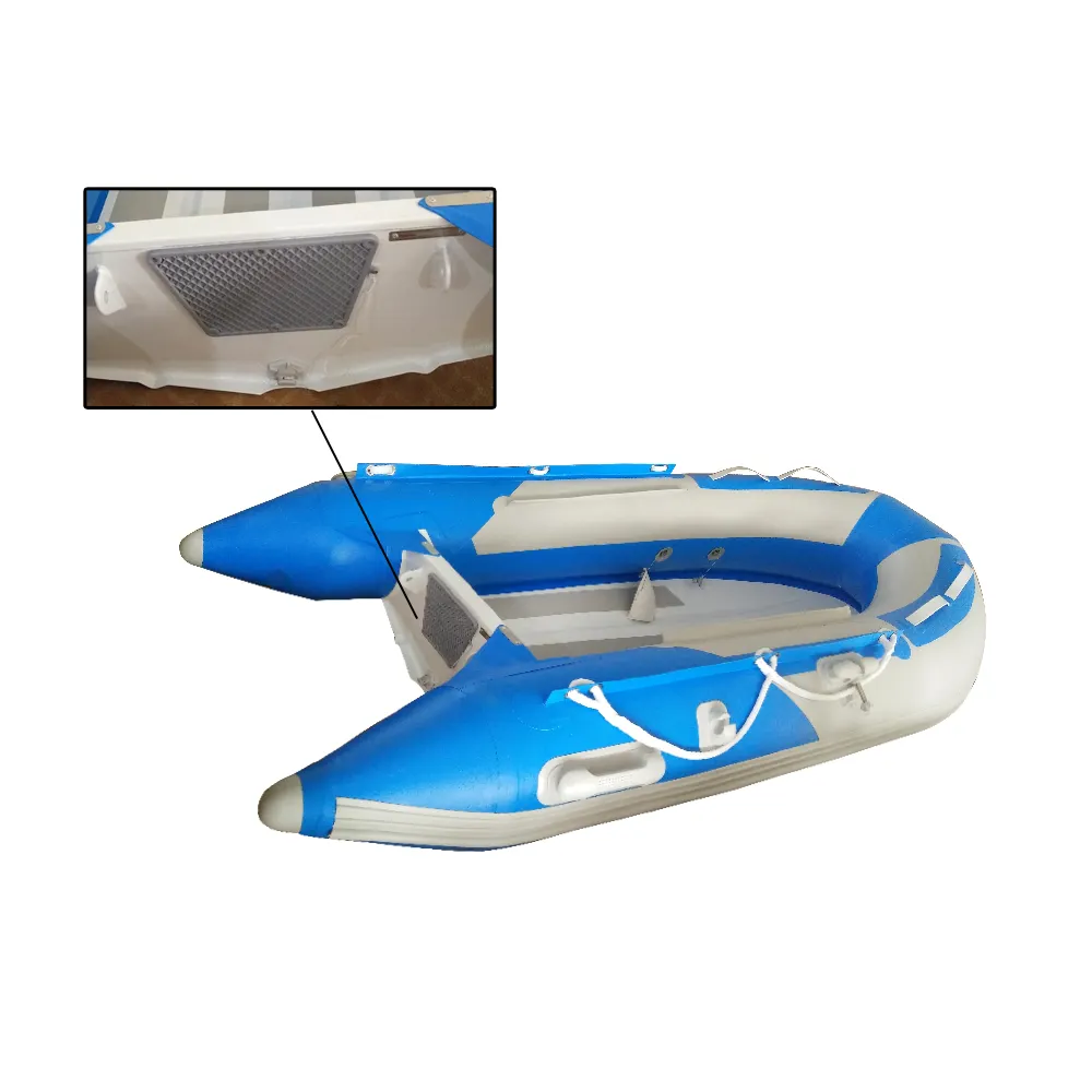 China Customize Quality 2-4.5 Person Plastic air Valve Inflatable PVC Boat Aluminum Floor Inflatable Boat Fiberglass Fishing