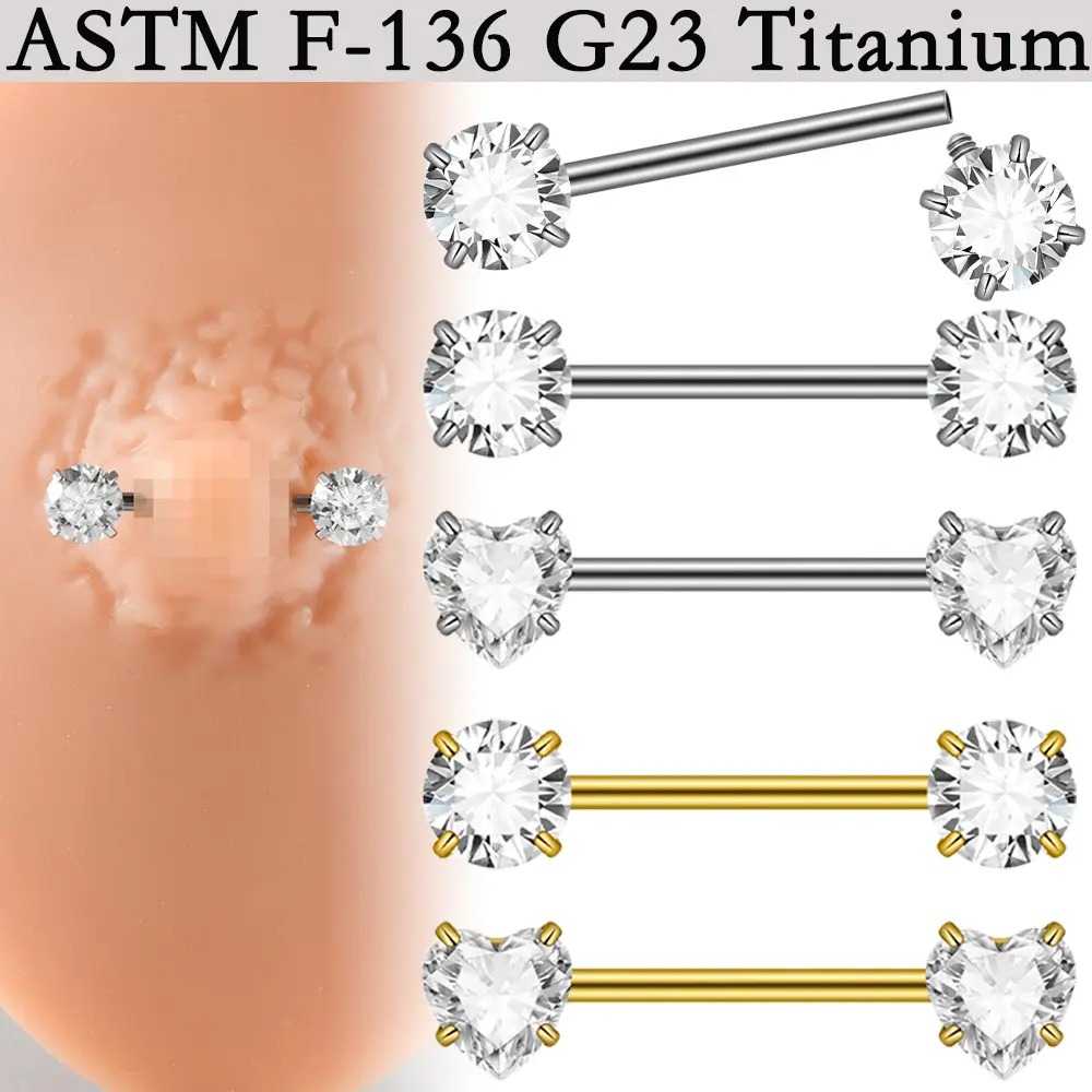 Clover Wholesale F136 Titanium Body Nipple Piercing Jewelry G23 Titanium Sexy Zircon Gold Plated Breast Piercing RingPKR 6,298 off shipping180-day lowest pricesDelivery by 23 DecReorder rate 28%