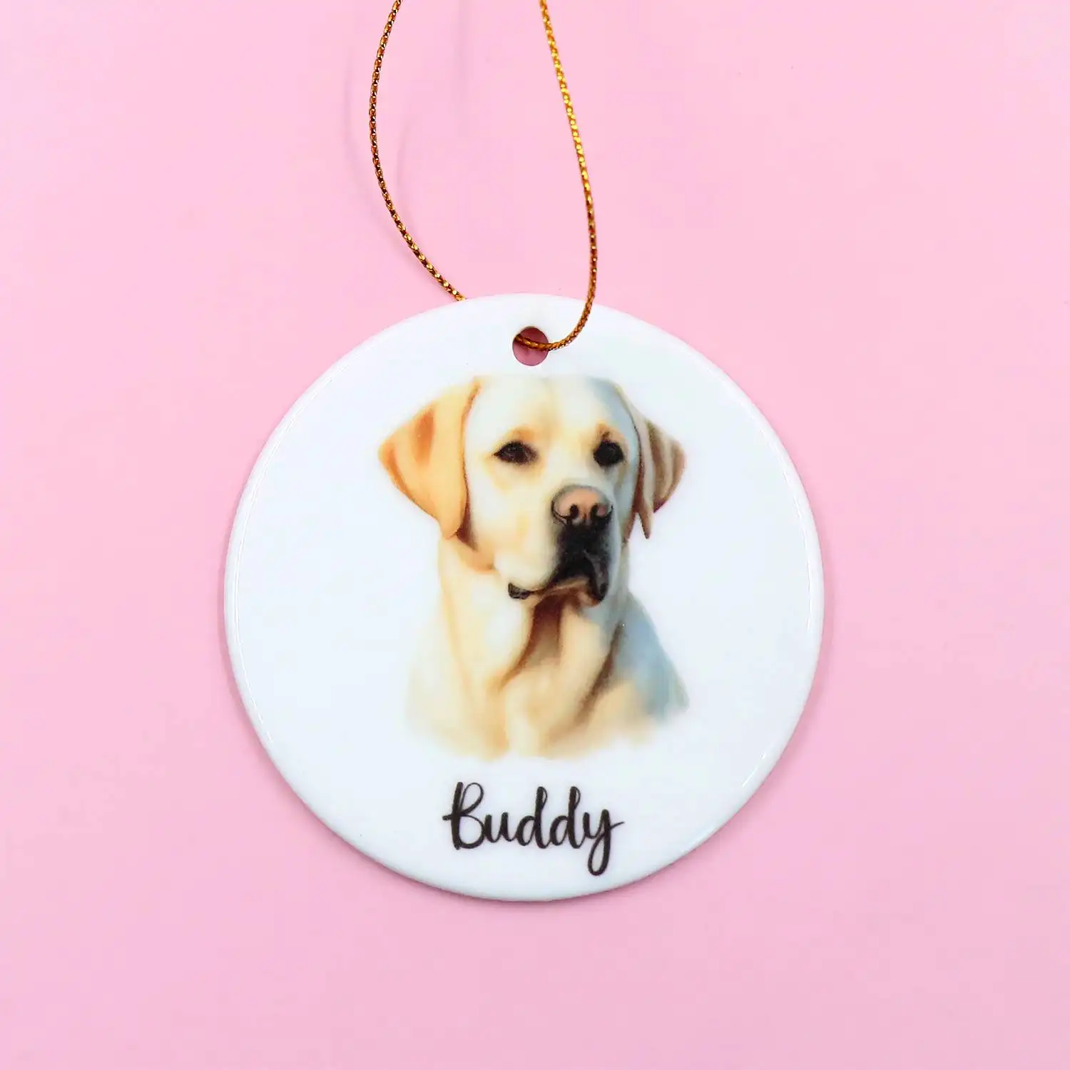 Custom Carved Ceramic Christmas Ornament Pet Memorial Photo Home Decorative Item UV Printed Christmas Ball Tree Souvenir Decor