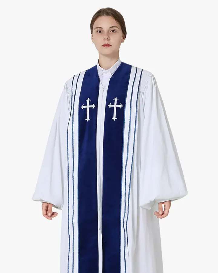 Custom Design High Quality Bishop Clergy Robes 100% Polyester for Women Church Robes