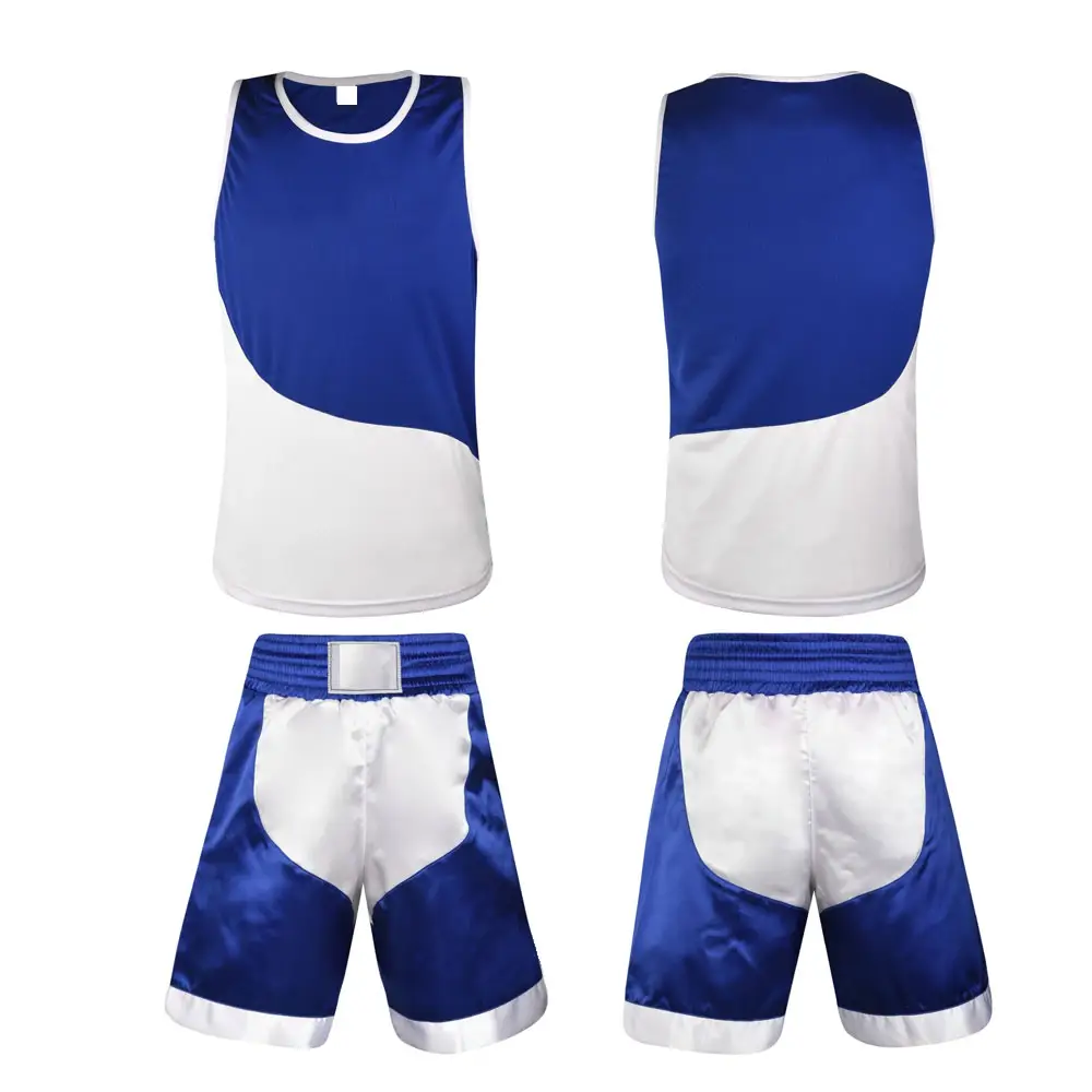 Custom Logo Boxing Uniform Vest and Shorts Set Men's Professional Boxing Training WearReorder rate 21%
