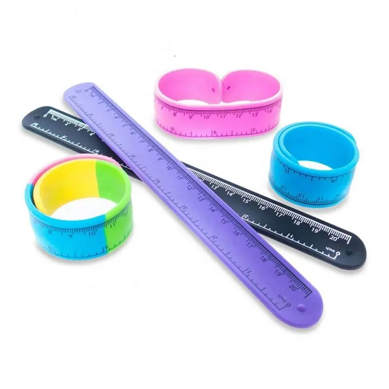 Custom Logo Cheap Pat Circle Cartoon Wrist Strap Ruler Silicone Slap Clap BraceletReorder rate 21%