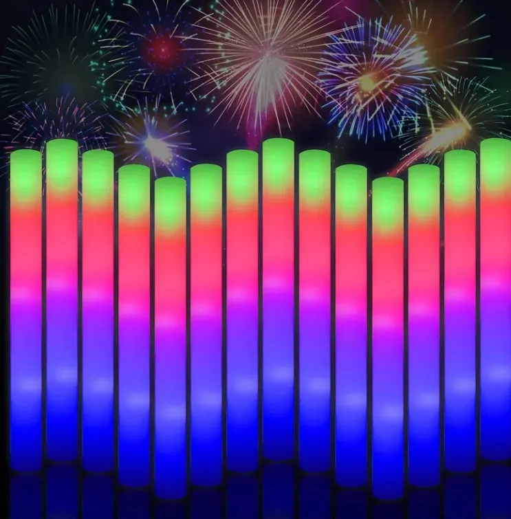 Custom Logo Printing Luminous LED Foam Glow Stick Flashing Party Supplies Made of Durable PlasticReorder rate 25%