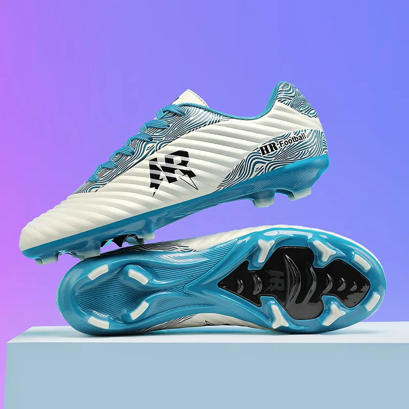 Custom Logo Unisex Soccer Professional Football Training Sneakers Long Stud Non slip Breathable Teenagers Football Boots