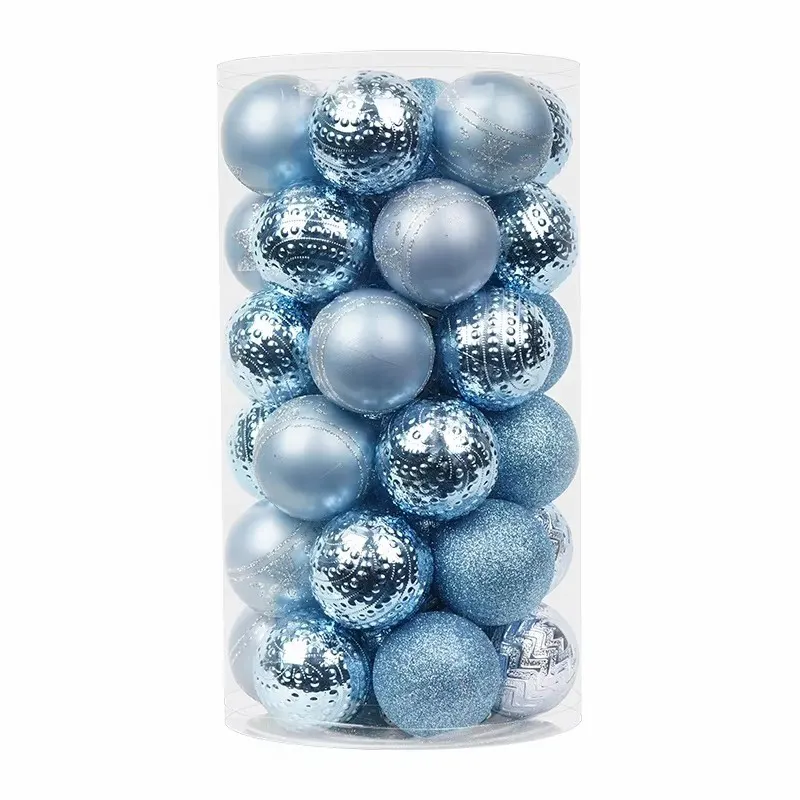 Custom Made 6cm 8cm 10cm 12cm Christmas Ornament Baubles Blue Plastic Ball Ornaments Party Decorations Supplied In BoxesReorder rate 20%