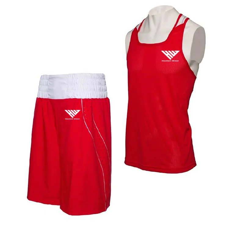 Custom Made Latest Design Stretch Lightweight Boxing Uniform For 100% Polyester High Waist Fighting Wear Uniform
