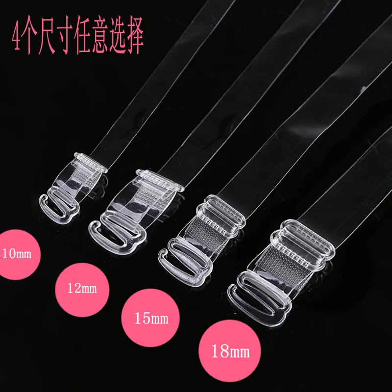 Custom Silicone Elastic Bra Removable Strap Elastic Stock Lots Clear Bra Straps Transparent ShoulderReorder rate 33%