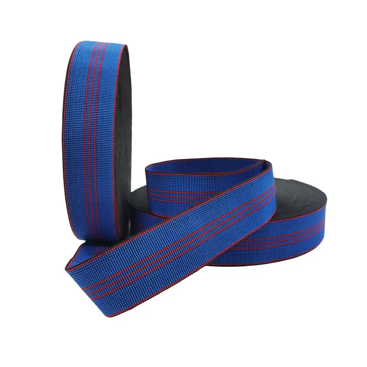 Custom Size 50mm Wide Durable Eco-Friendly PP+ Malaysian Rubber Sofa Elastic Webbing StrapReorder rate 50%