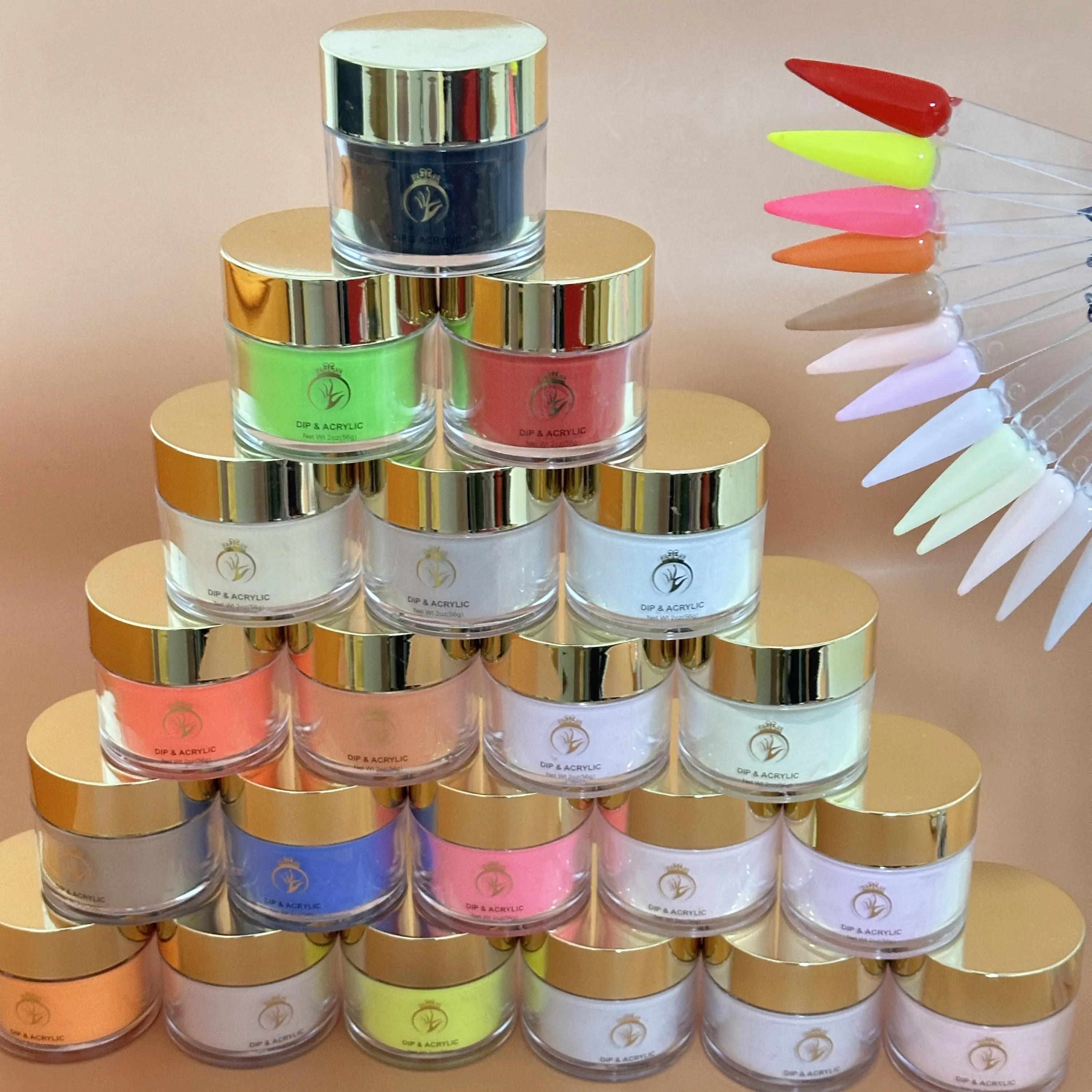Customized Brands Nail Beauty Supply Wholesale clear Crystal Acrylic Powder Glitter Nails Acrylic Powder