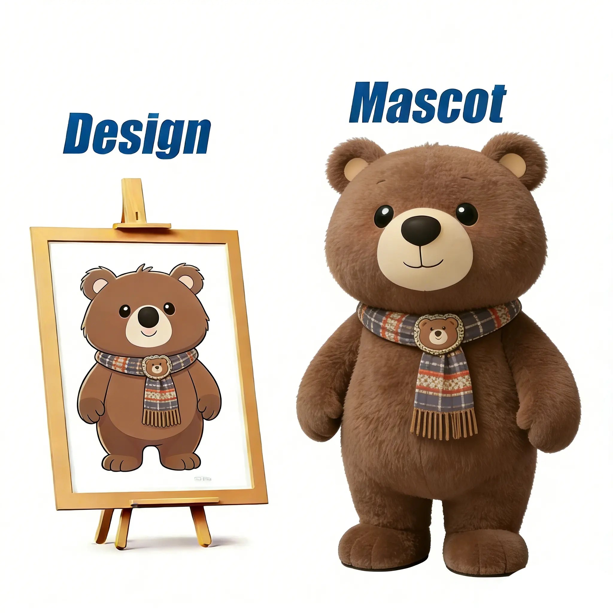 Customized Brown Teddy Bear Inflatable Cartoon Character Adult Mascot Costume for Event Promotion Customized Mascot DollReorder rate 29%