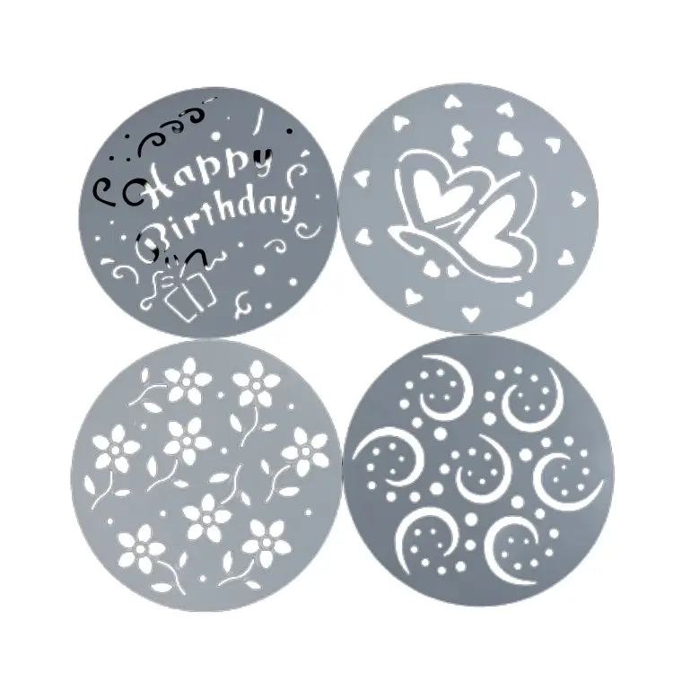 Customized Cappuccino Coffee Cake Decorating Stencil Set PP Plastic Tool for Creative Baking & DecorationReorder rate 16%