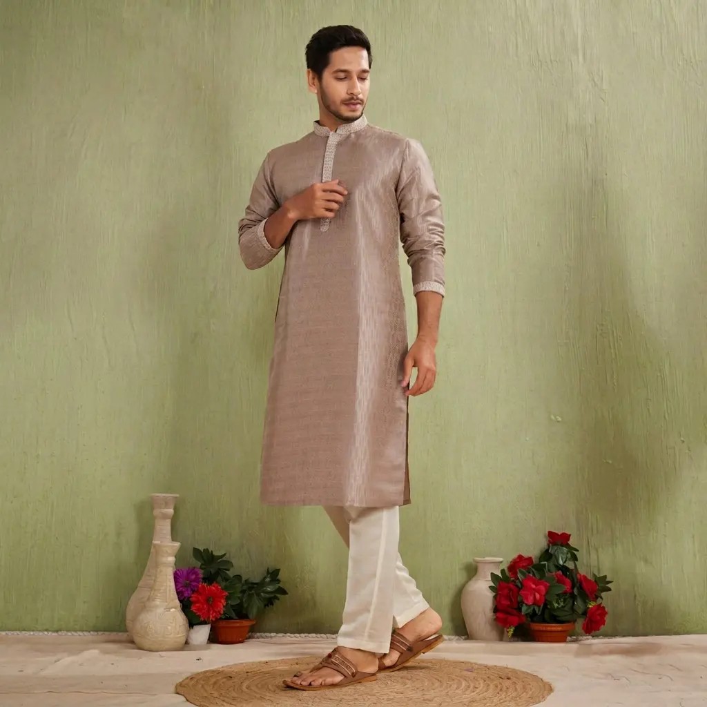 Designer Ethnic Mens Cotton Regular Fit Regular-Length Traditional Casual Party Wear India Pakistan Style White Churidar Kurta
