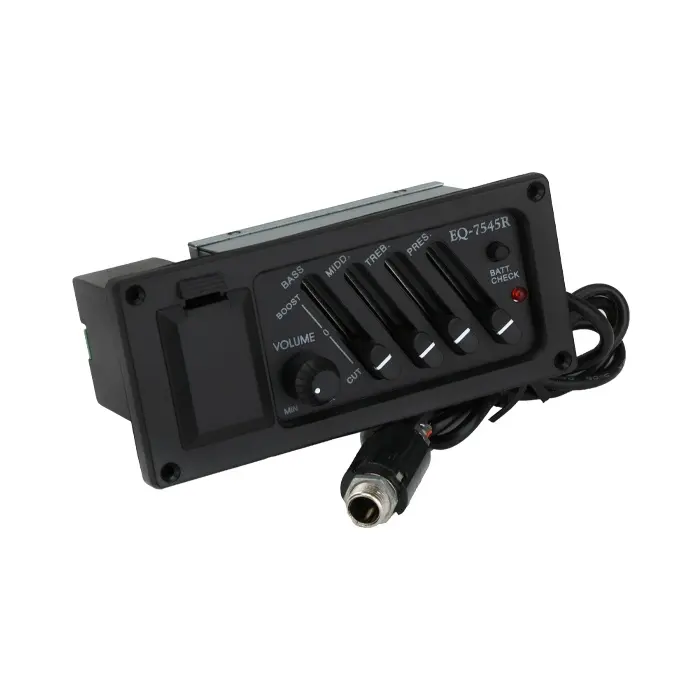 EQ-7545R 4-Band Acoustic Guitar Preamp Pickup Amplifier Equalizer Tuner Piezo Pickup Stringed Instruments Parts AccessoriesReorder rate 41%