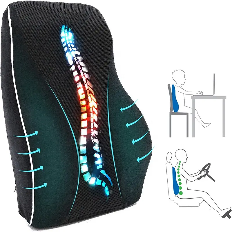 Ergonomic Memory Foam Orthopedic Lumbar Support Back Cushion for Office ChairReorder rate 33%