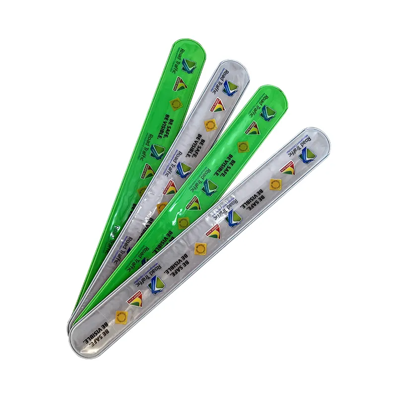 Factory Direct Cheap PVC Slap Bracelet Wholesale Custom Print logo Reflective Slap Band for Party