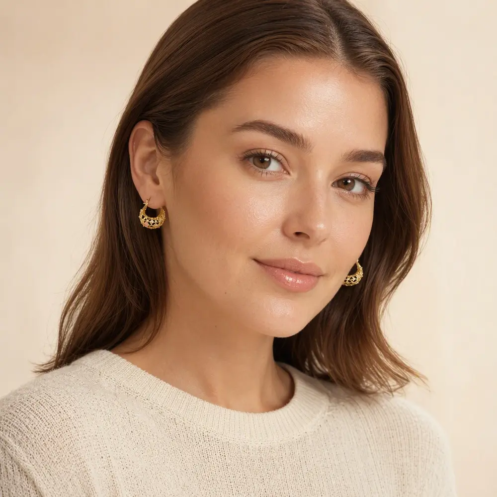 Factory Outlet Earrings Jewelry Women Geometry Three-Color Earrings Gold Plated Hoop Earrings Christmas GiftPKR 6,298 off shippingDelivery by 23 Dec