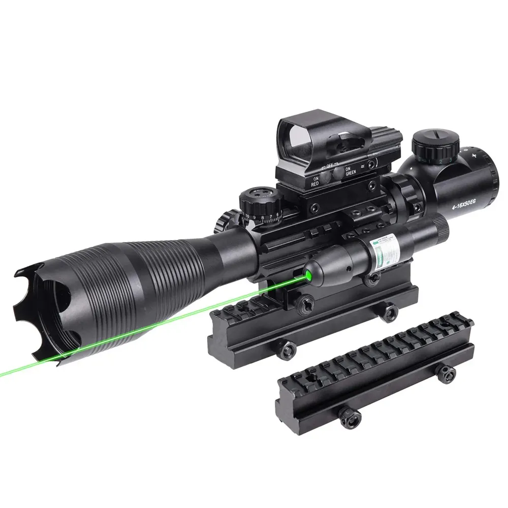 Factory Scope Red Dot Laser Combo 4 In 1 Set With 4-16x50 Illuminated Scope, Green/Red Dot, Green Laser Sight, RiserPKR 6,298 off shipping180-day lowest pricesDelivery by 26 Dec