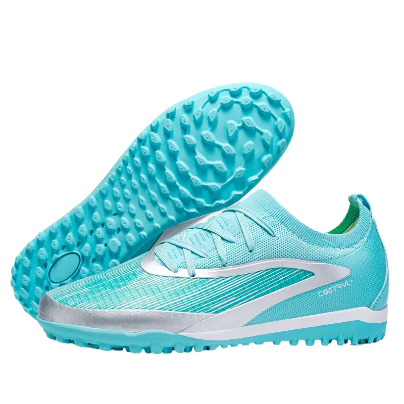 Factory Supplier Hot Selling New Arrival Cheap PVC Midsole PU Fly Knit Upper Outsole Football Boots Soccer Shoes Men Winter