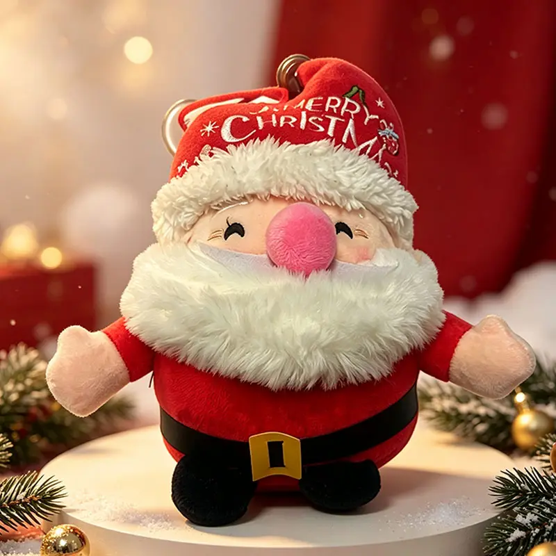 Factory Wholesale Santa Claus Figurine Plush Toy for Christmas Party Props Tree Hanging Decoration