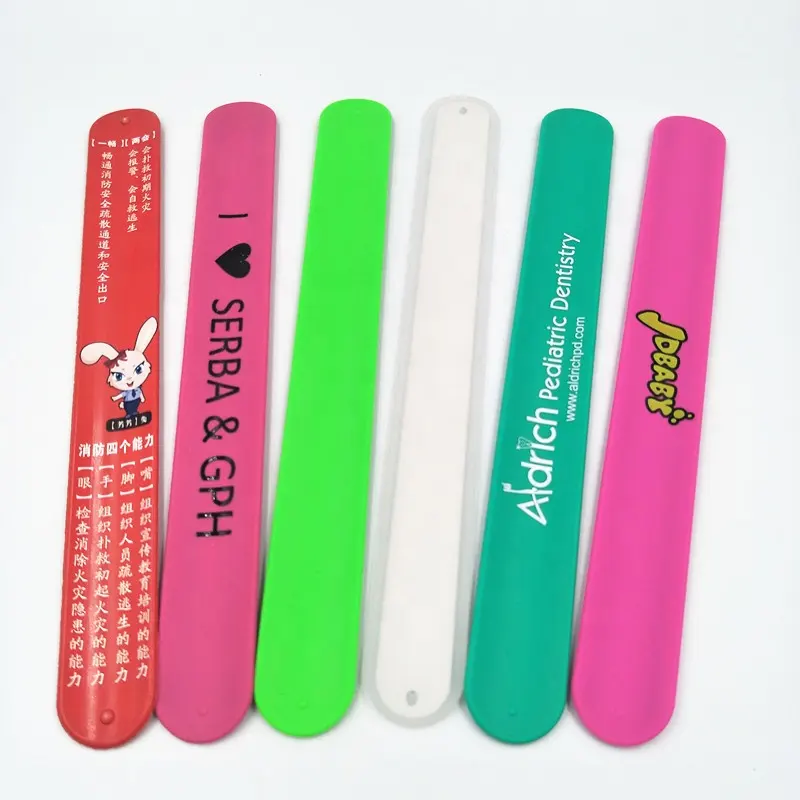 Fast Prototype OEM ODM Custom Open Moulded Foldable Printing Silicone Industrial Electrical Equipment Slap Bracelet Factory