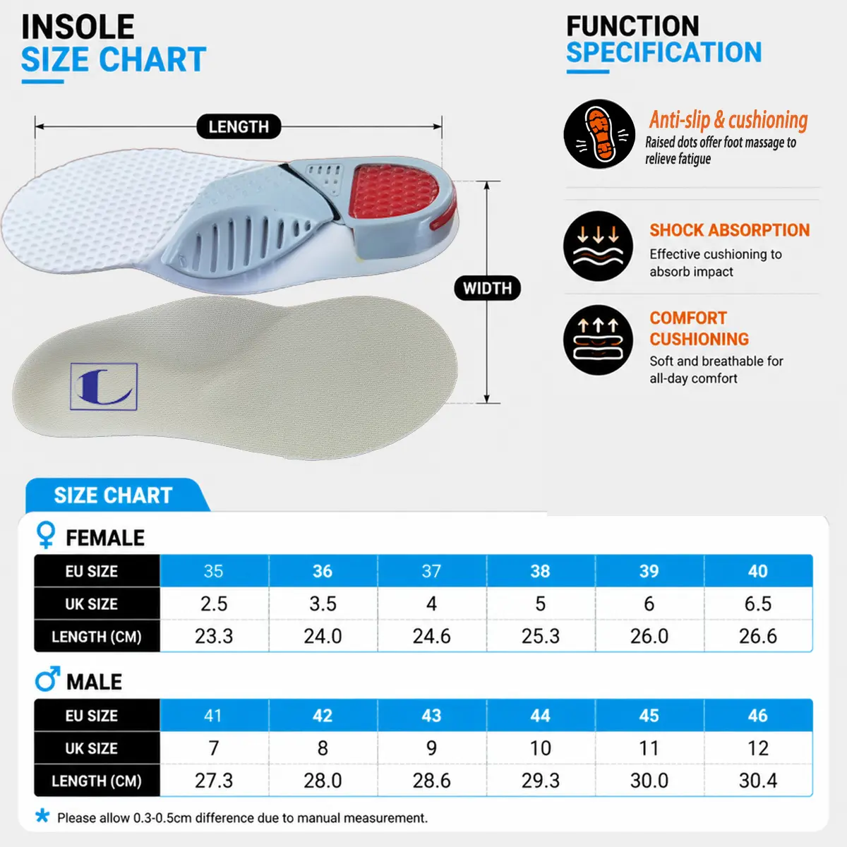 Feet Arch Support Sport Work Insoles Orthopedic Insoles for Shoes Arch Support Shoe Insoles Shock Absorption InsolesReorder rate 66%