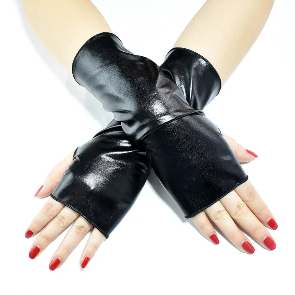 FF3205 Gothic Steampunk Arm Sleeves Mittens Thumbhole Short Wrist Warmers Winter Fingerless Gloves Arm Warmers for WomenReorder rate 32%
