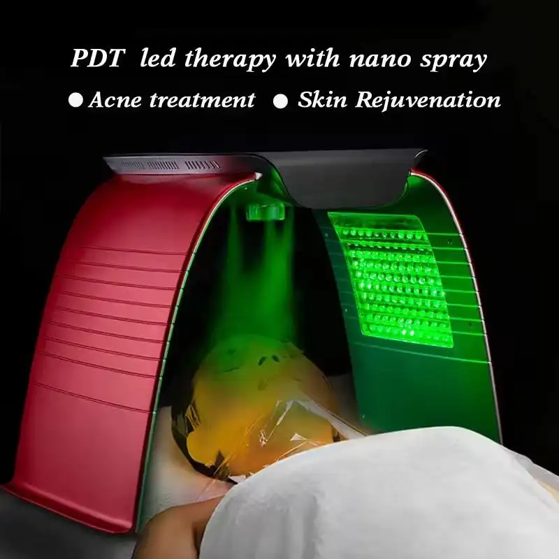 Foldable PDT LED Light Therapy Machine 7 Colors LED Facial Skin Rejuvenation Device With Hot Cold Spray for Salon SkinReorder rate 17%