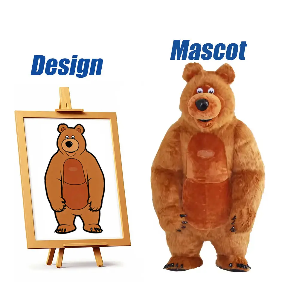 Funtoys Inflatable Cute Furry Plush Brown Bear Mascot Costume Durable Breathable Comfortable for Adult Halloween Cosplay PartyReorder rate 29%