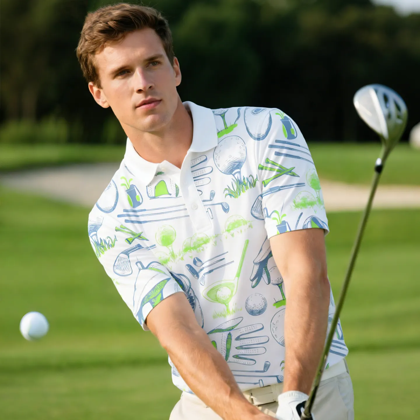 GEEDA Custom Logo Golf Polo Shirt Short Sleeve Golf Outfit Custom Branding Fashionable Athletic Sportswear OEM Golf ClothesReorder rate 22%