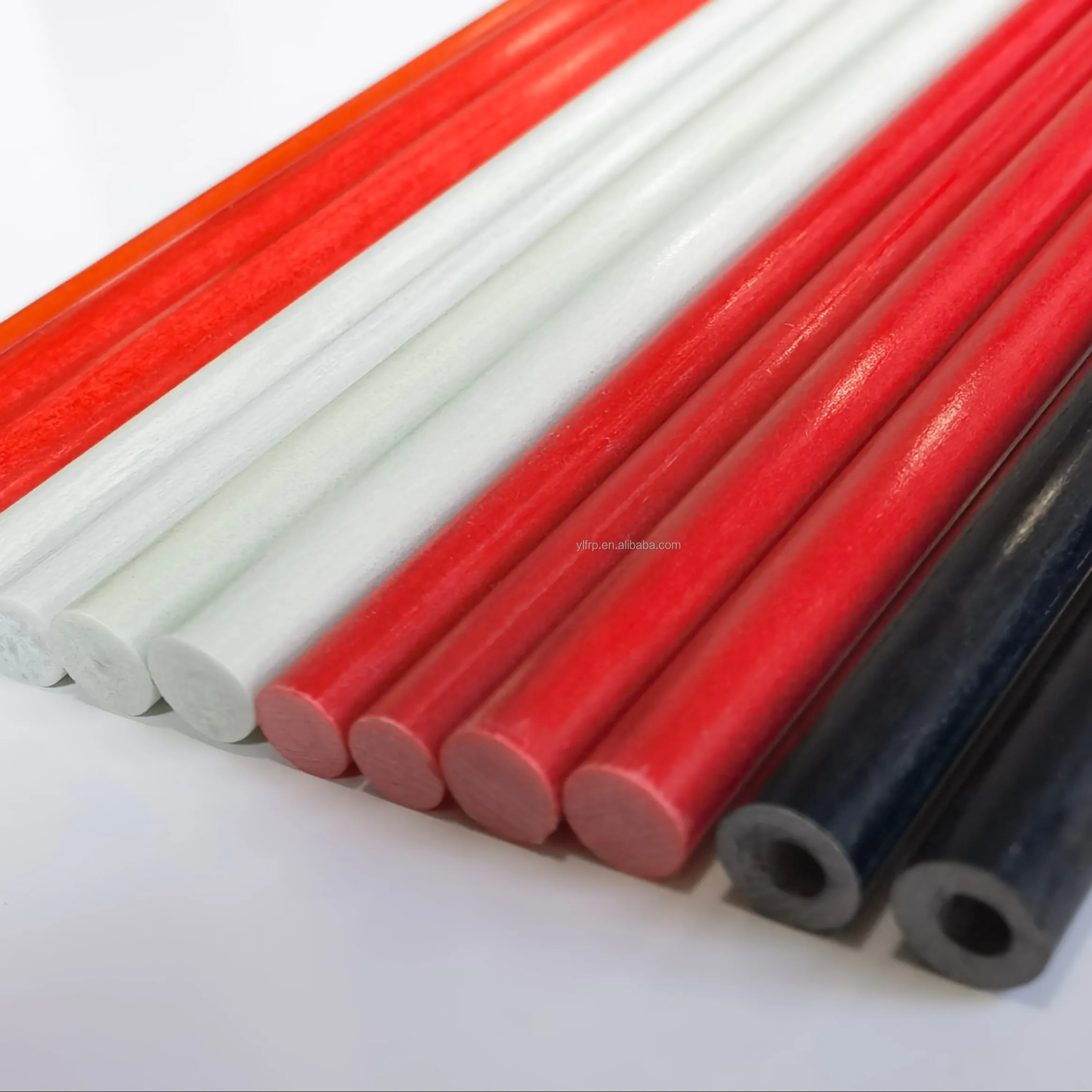 GFRP Fiberglass Reinforced Plastic Rods Poles For Electric Fence Posts Tree Stakes-Custom Length Cutting Service 25+ Years Life