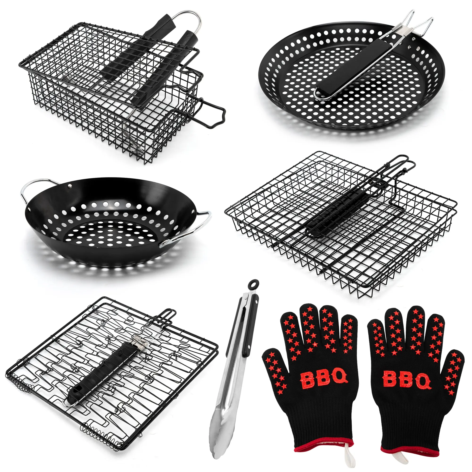 Grill Accessories Non-stick Portable Vegetable Grilling Basket Wire Grill Basket For Outdoor CampingReorder rate 18%