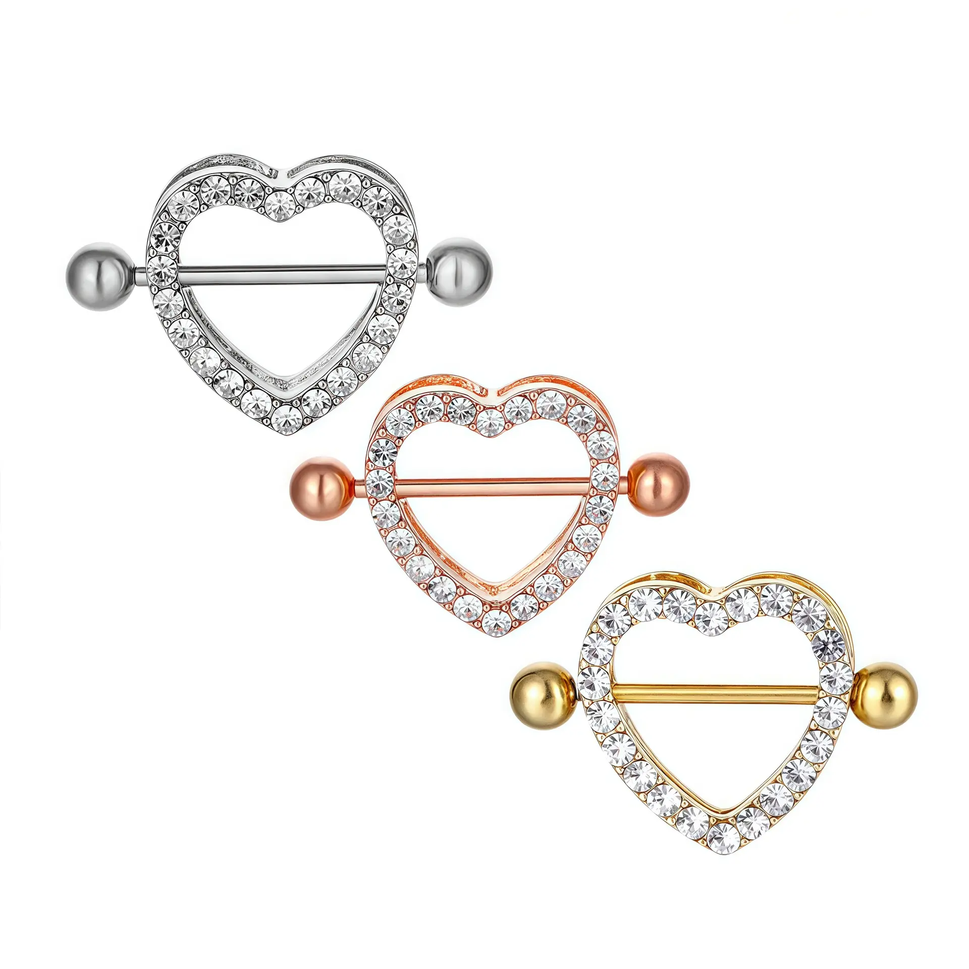 Heart Nipple Rings Stainless Steel Nipple Piercings Barbell 14G Two-Layers Jewelry For Women MenPKR 6,298 off shippingDelivery by 11 DecReorder rate 26%