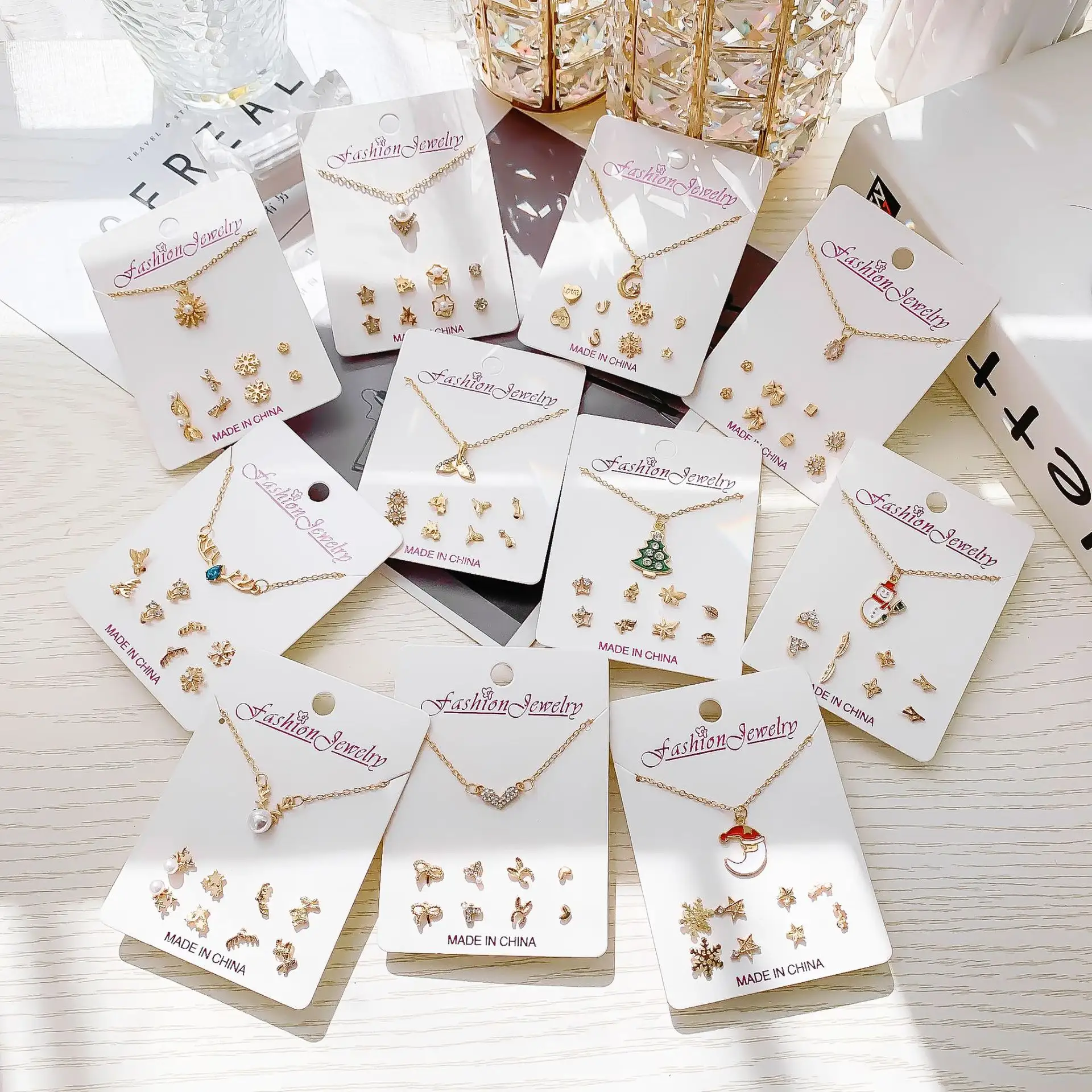 HWASAN OEM Joyas Christmas Gift Fashion Crystal Jewelry Sets Multi-shape Women Jewelry Set 2021 Dainty Crystal Jewelry SetsPKR 6,298 off shipping180-day lowest pricesDelivery by 11 Dec
