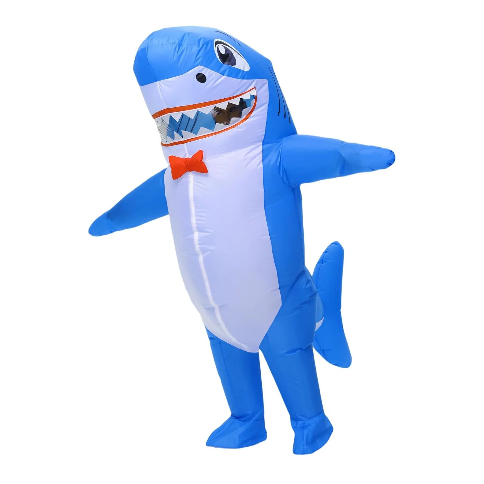 Inflatable Shark Costume Adults Blue Inflatable Costume Shark Blow Up Suit Animal Halloween Suit Fancy Party Dress up